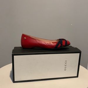 💕Gucci Red leather flats